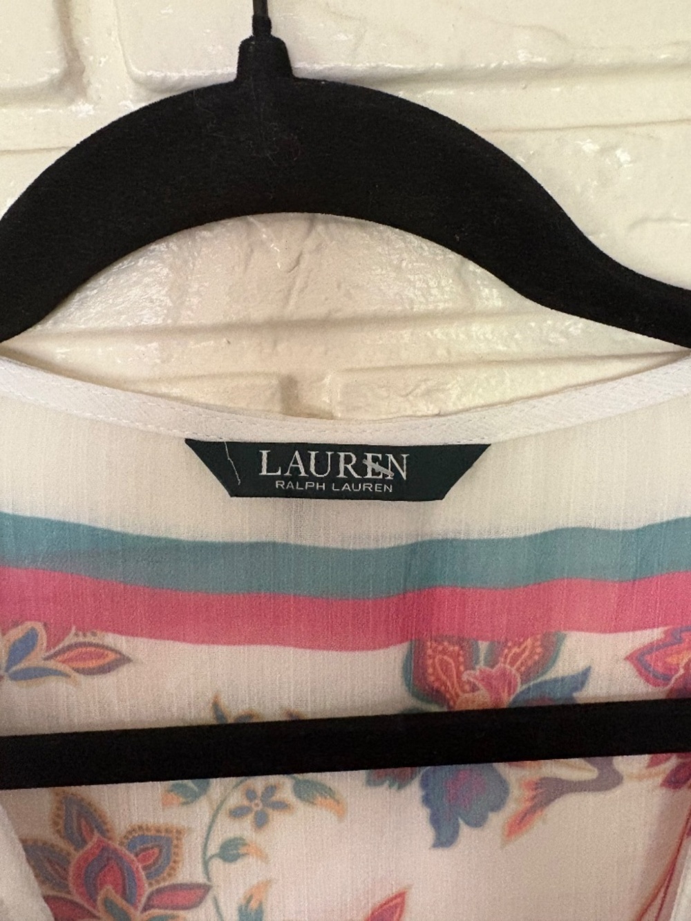 Lauren Ralph Lauren Crinkle Chiffon Cover-Up in Jacobean Floral Size S/M - Picture 5 of 6
